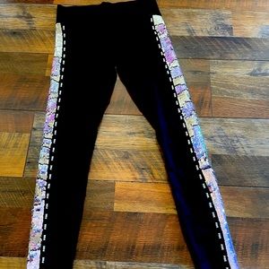 Pink XS yoga pants leggings sequin black white